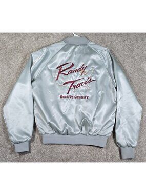 Randy Travis Vtg Back to Country Satin Snap Tour Jacket USA Taylor Made Men's M